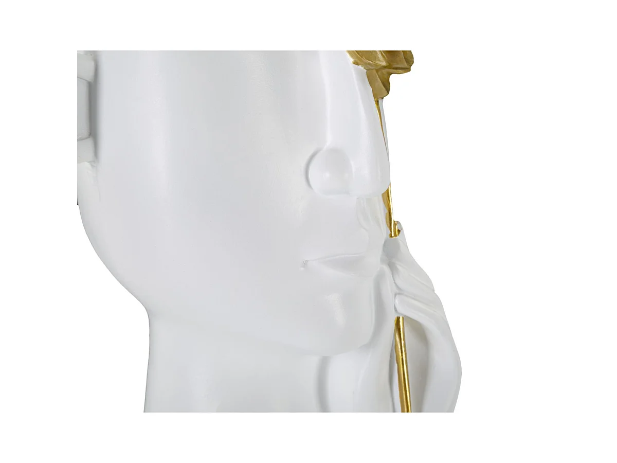 Vase Déco Visage en Résine "Fiore" 27cm Blanc