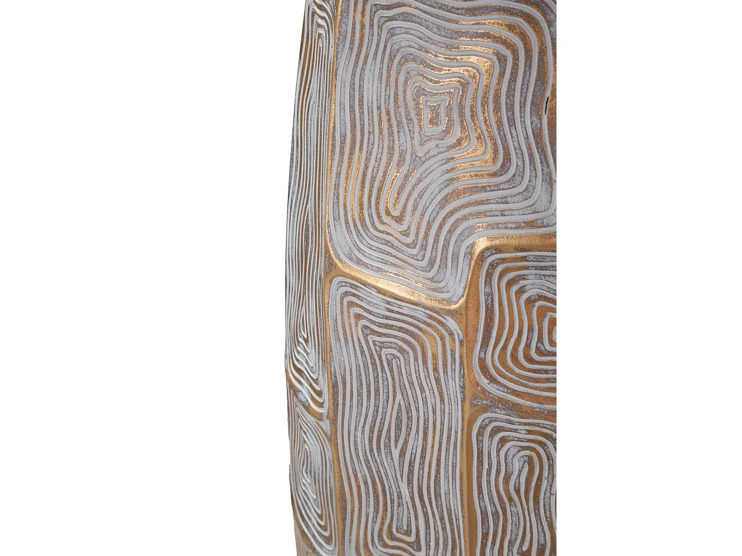 Vaso in resina dorato con linee astratte cm 25,5x12,5x69,5