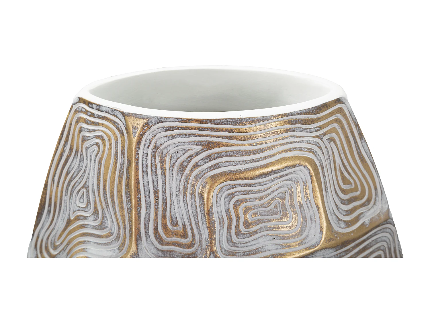 Vaso in resina dorato con linee astratte cm 25,5x12,5x69,5