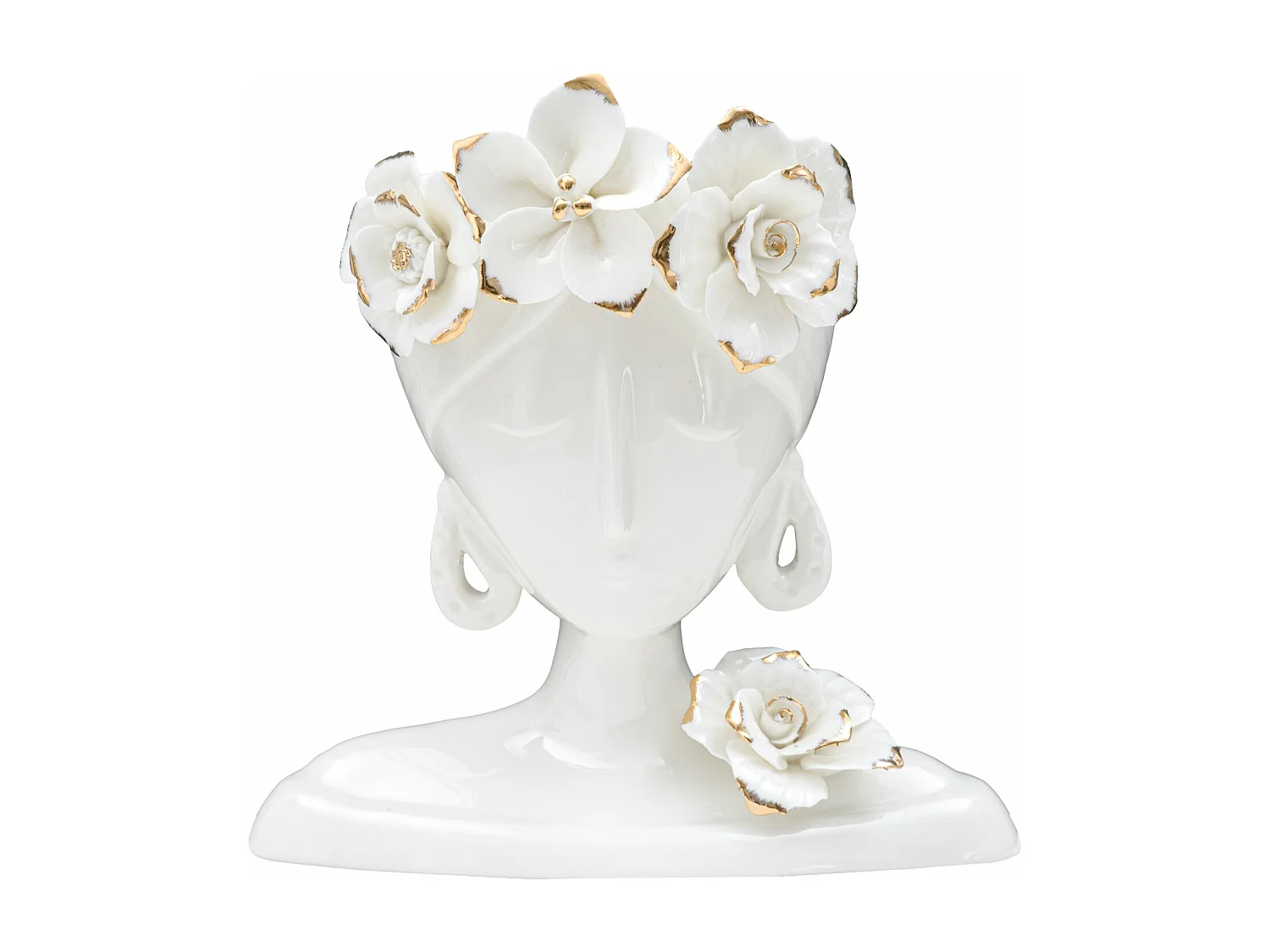 Vase Déco en Porcelaine "Woman Young" 21cm Blanc