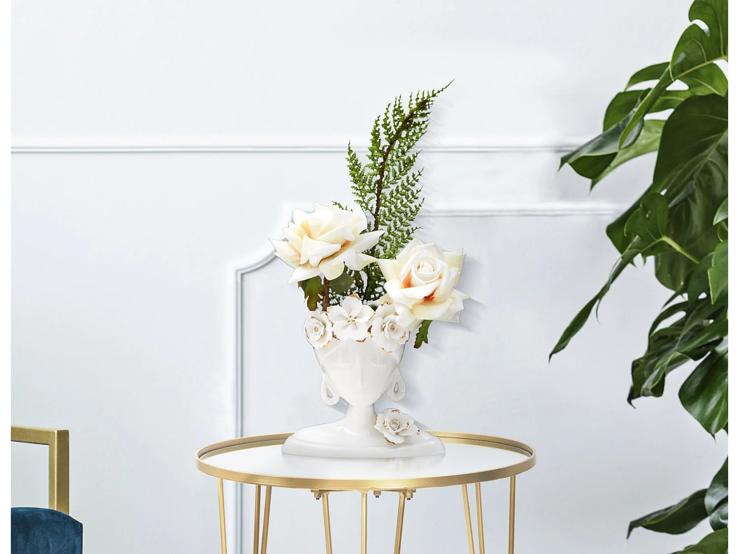 Vaso in porcellana bianco cm 21,7x14x21