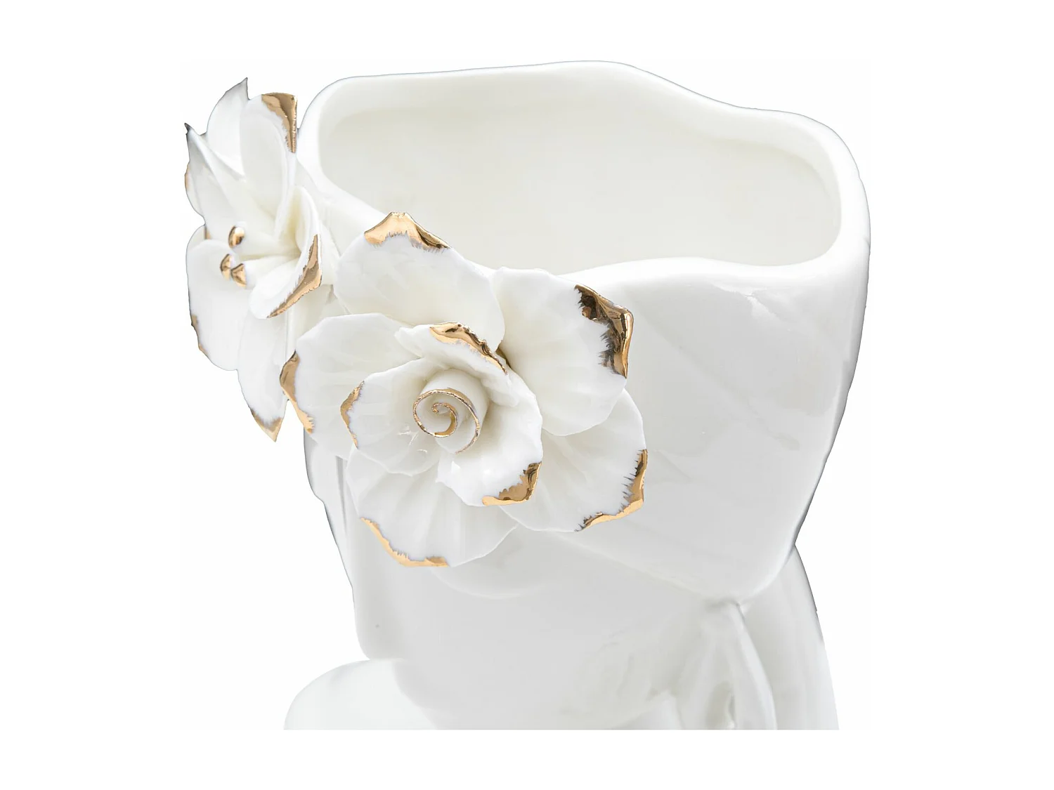 Vaso in porcellana bianco cm 21,7x14x21