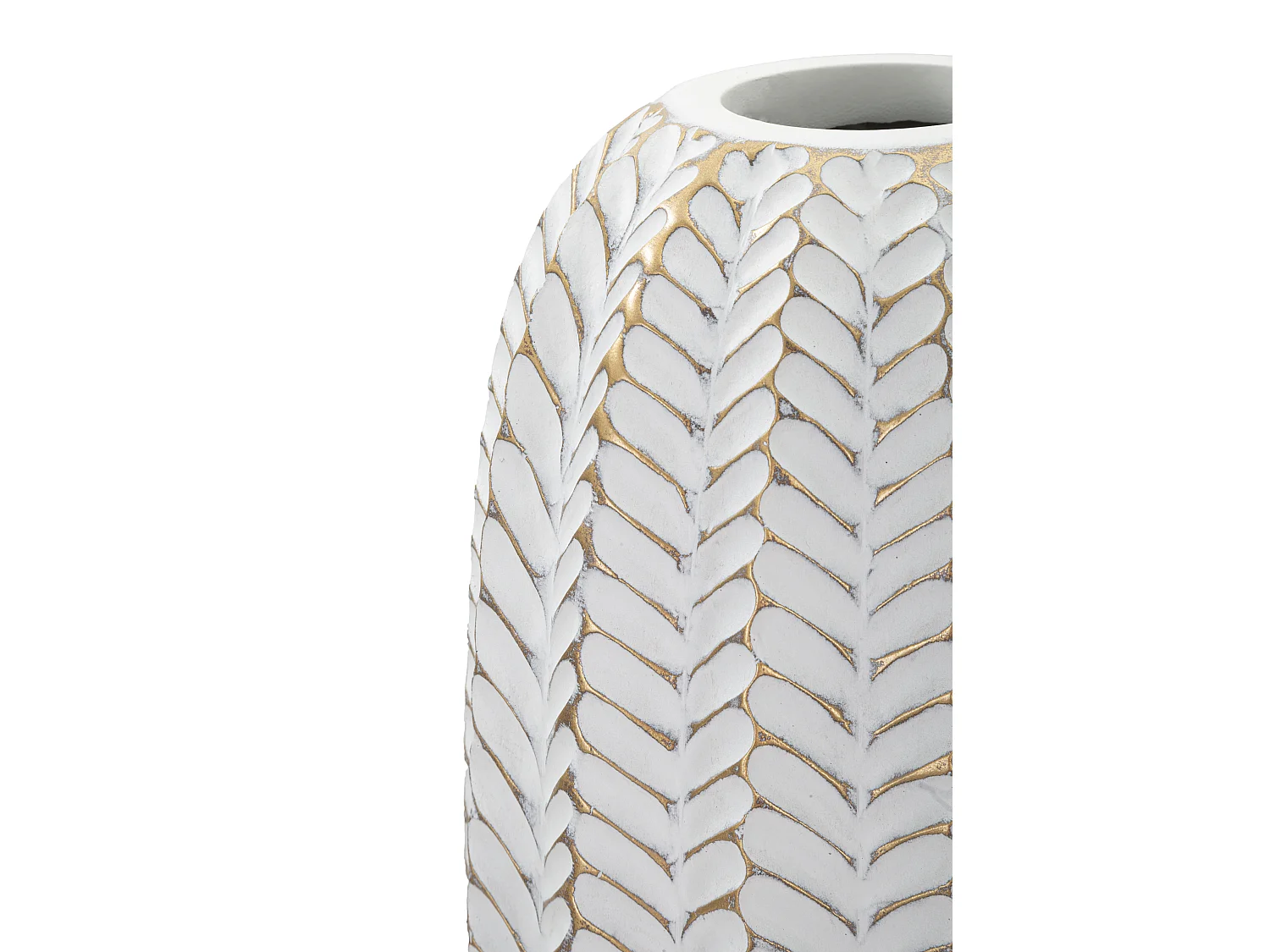 Vase Déco en Résine "Leaf" 67cm Blanc