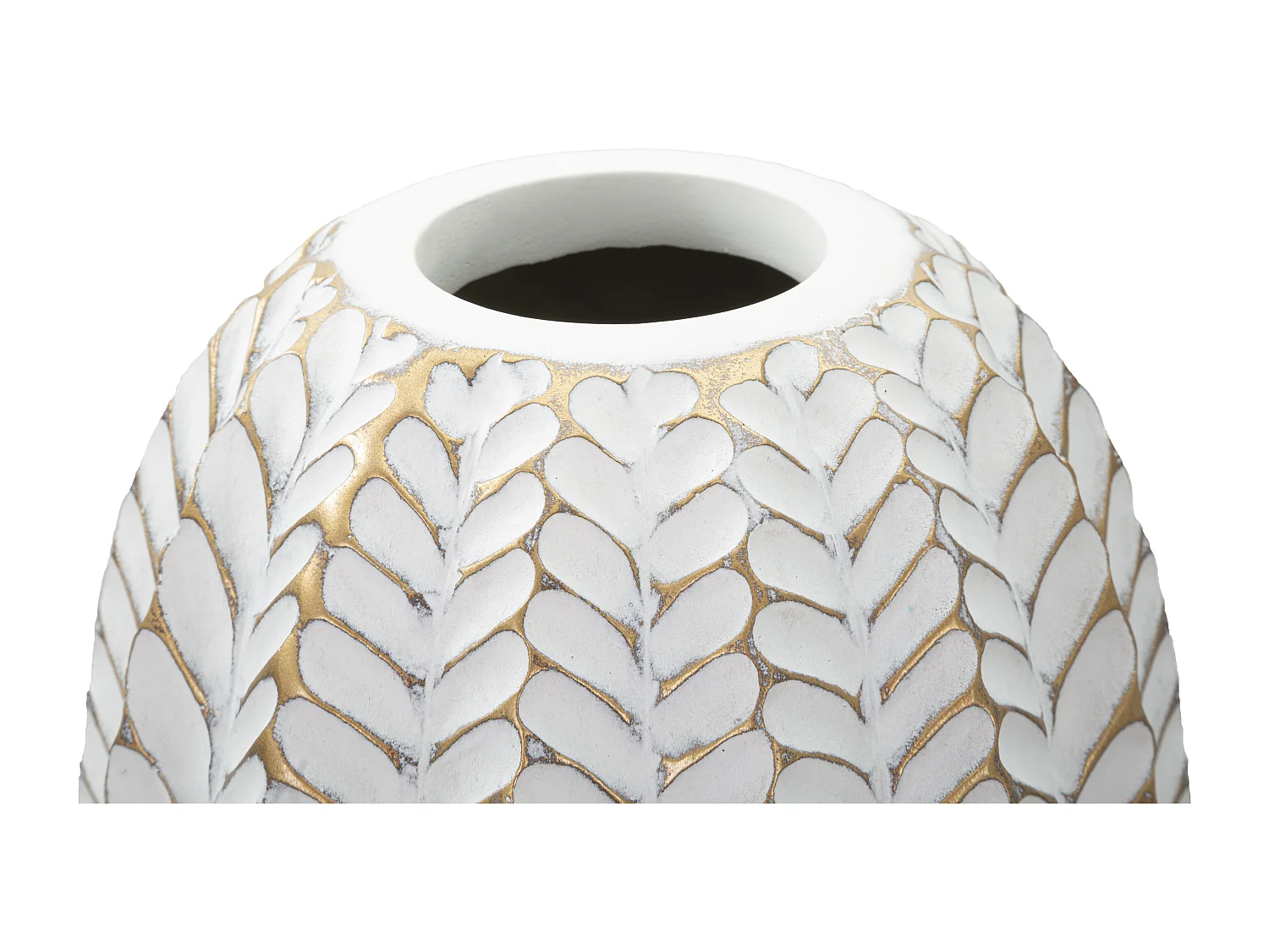 Vase Déco en Résine "Leaf" 67cm Blanc