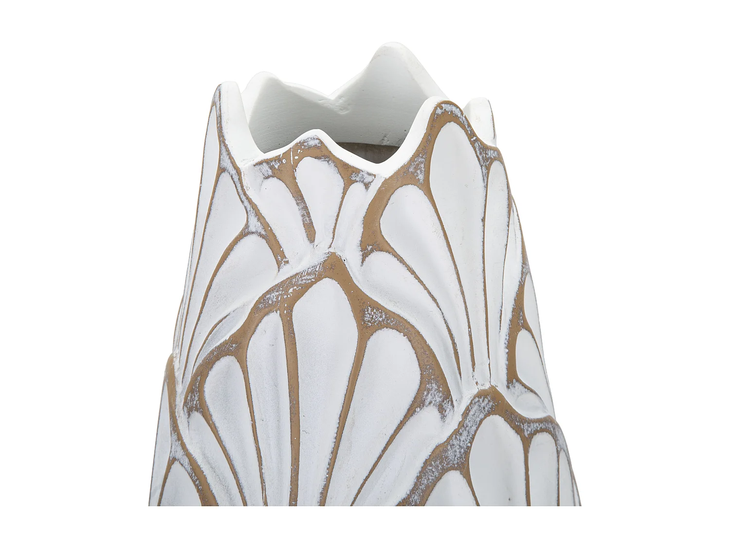 Vaso in resina bianco con decori in rilievo Ø cm 18,5x55