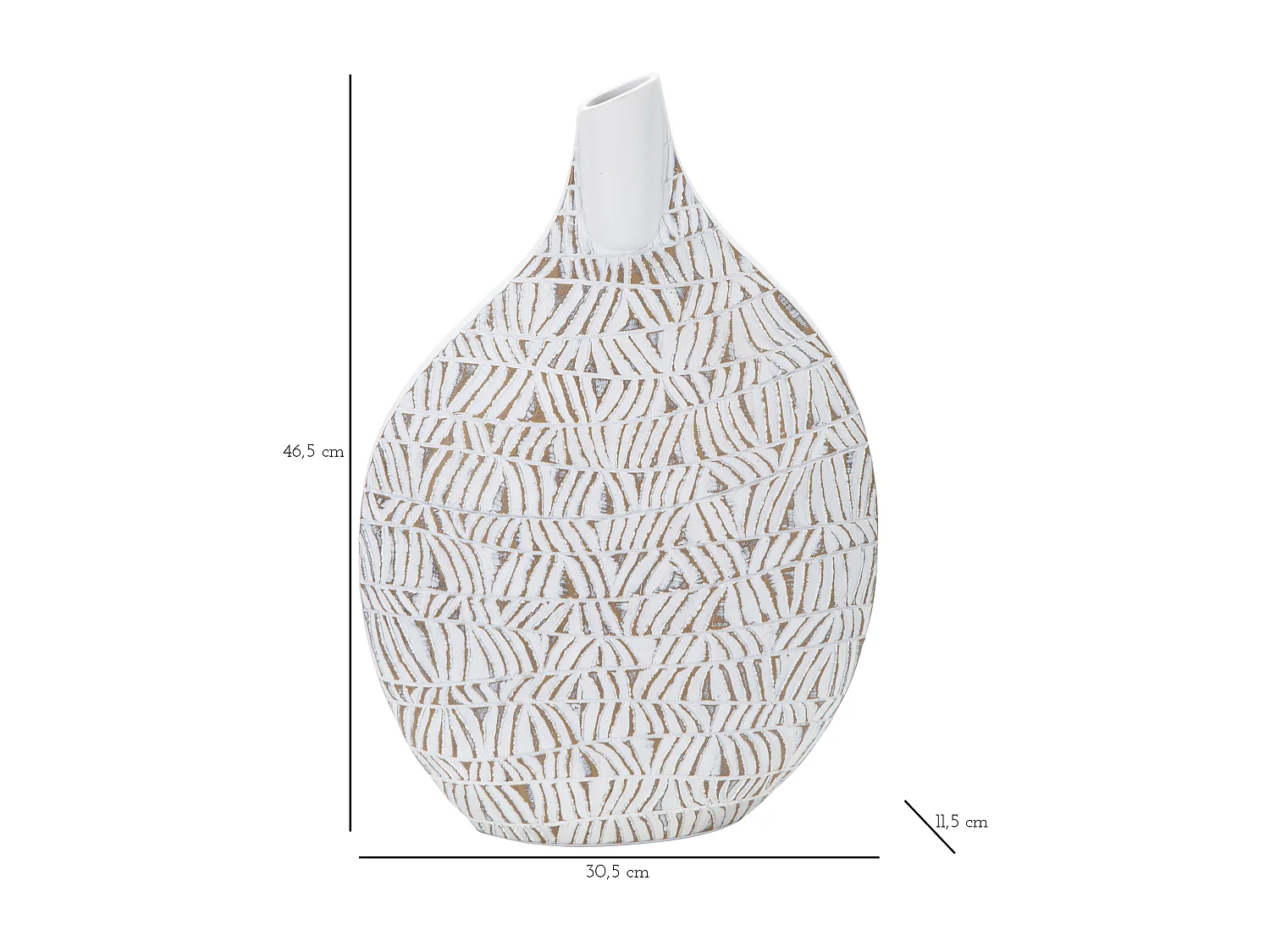 Vase Déco Abstrait "Nairobi" 46cm Blanc