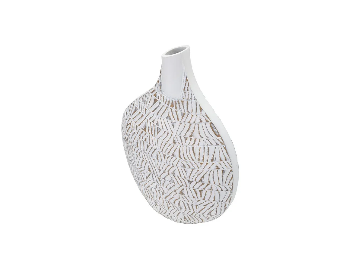 Vase Déco Abstrait "Nairobi" 46cm Blanc