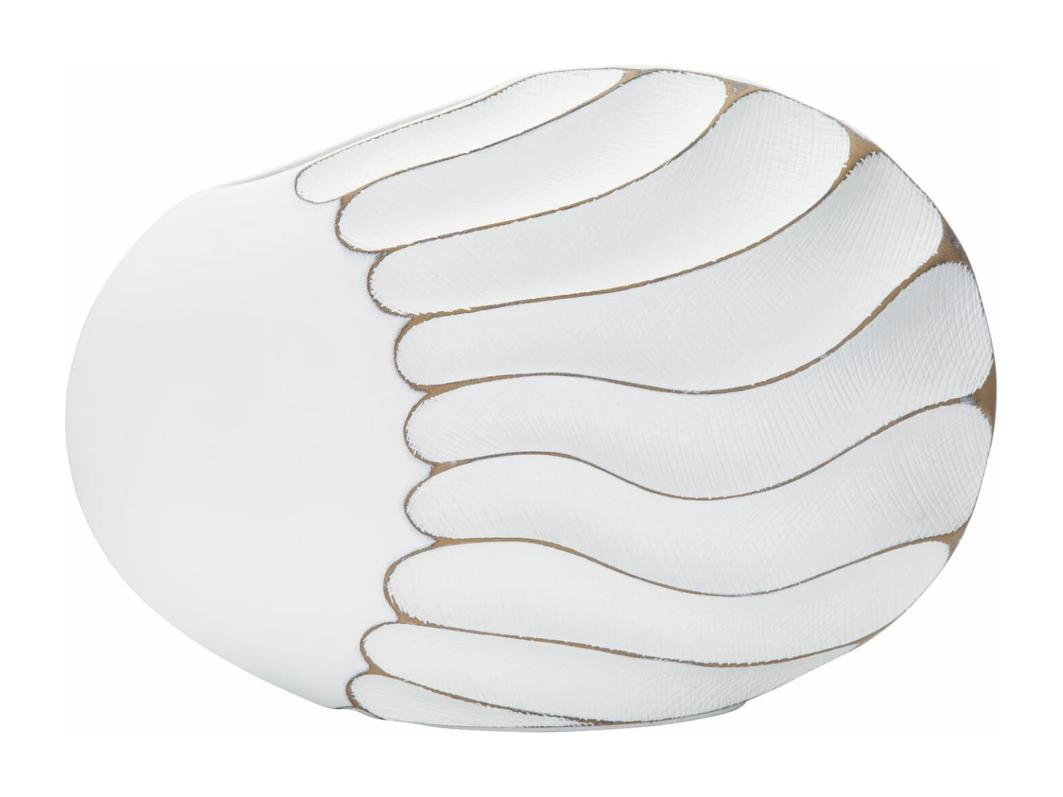 Vase Design en Relief "Lines" 34cm Blanc