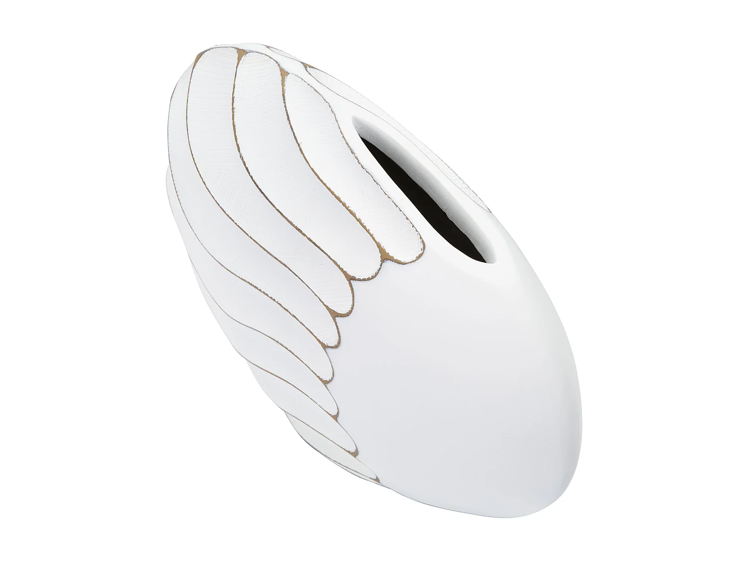 Vase Design en Relief "Lines" 34cm Blanc