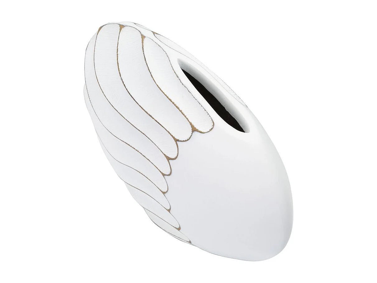 Vase Design en Relief "Lines" 34cm Blanc