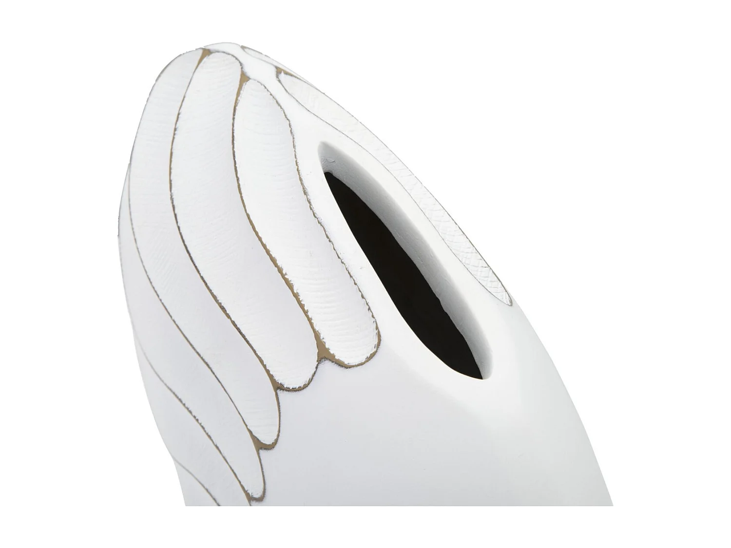 Vase Design en Relief "Lines" 34cm Blanc