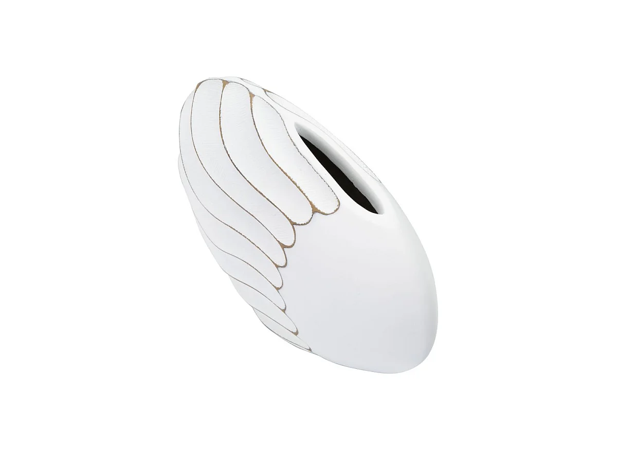 Vase Design en Relief "Lines" 34cm Blanc