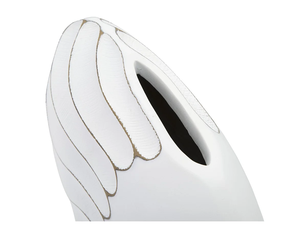 Vase Design en Relief "Lines" 34cm Blanc