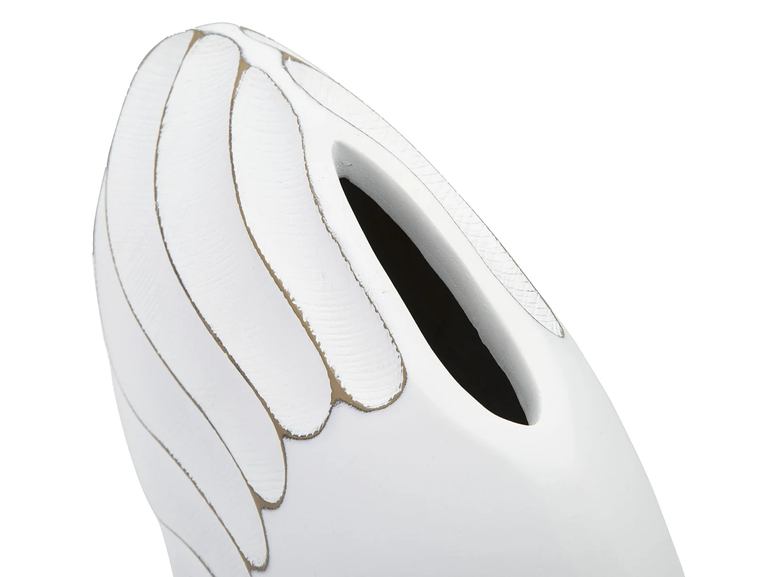 Vase Design en Relief "Lines" 34cm Blanc