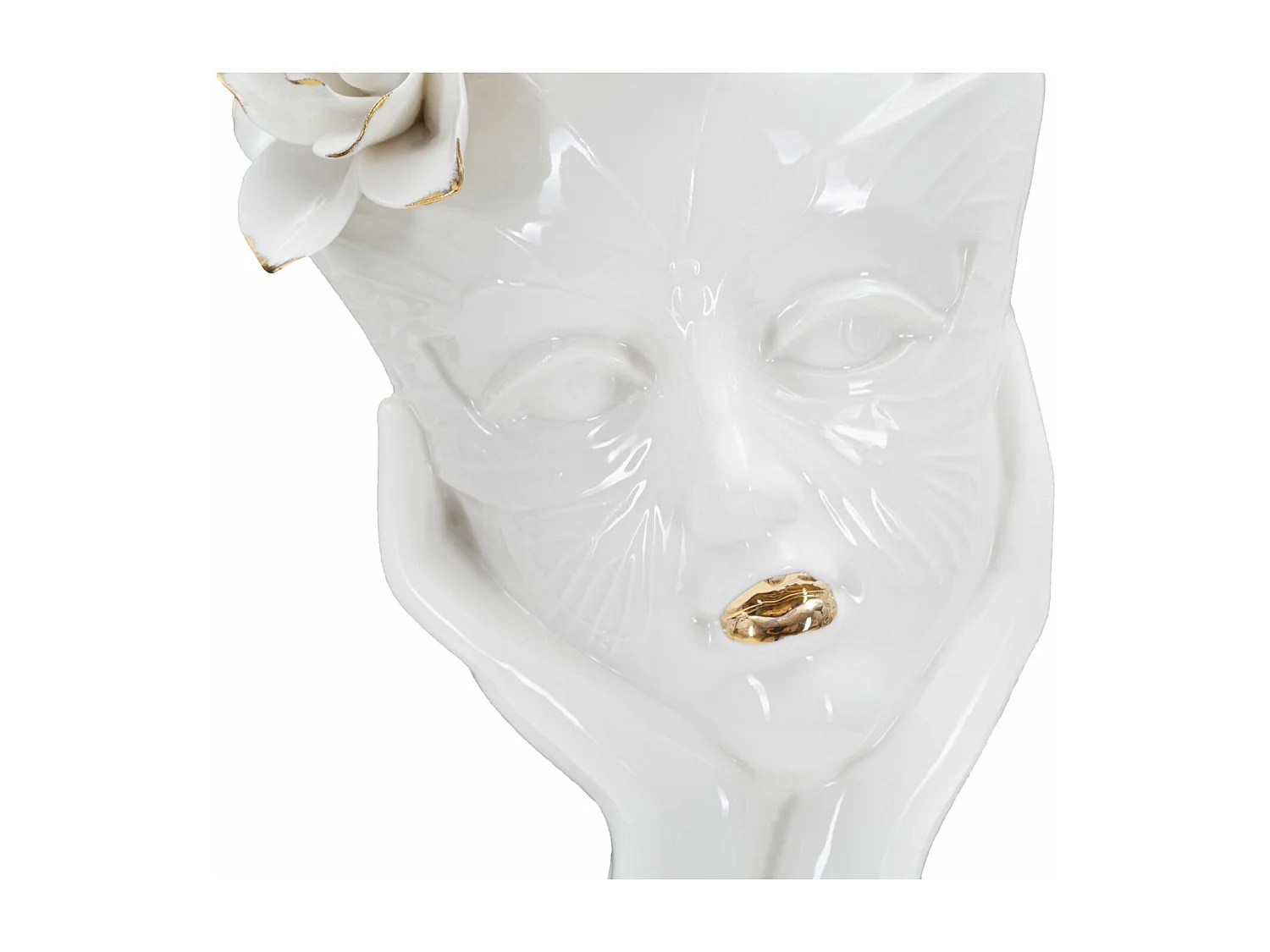 Vase Déco en Porcelaine "Woman Mask" 27cm Blanc