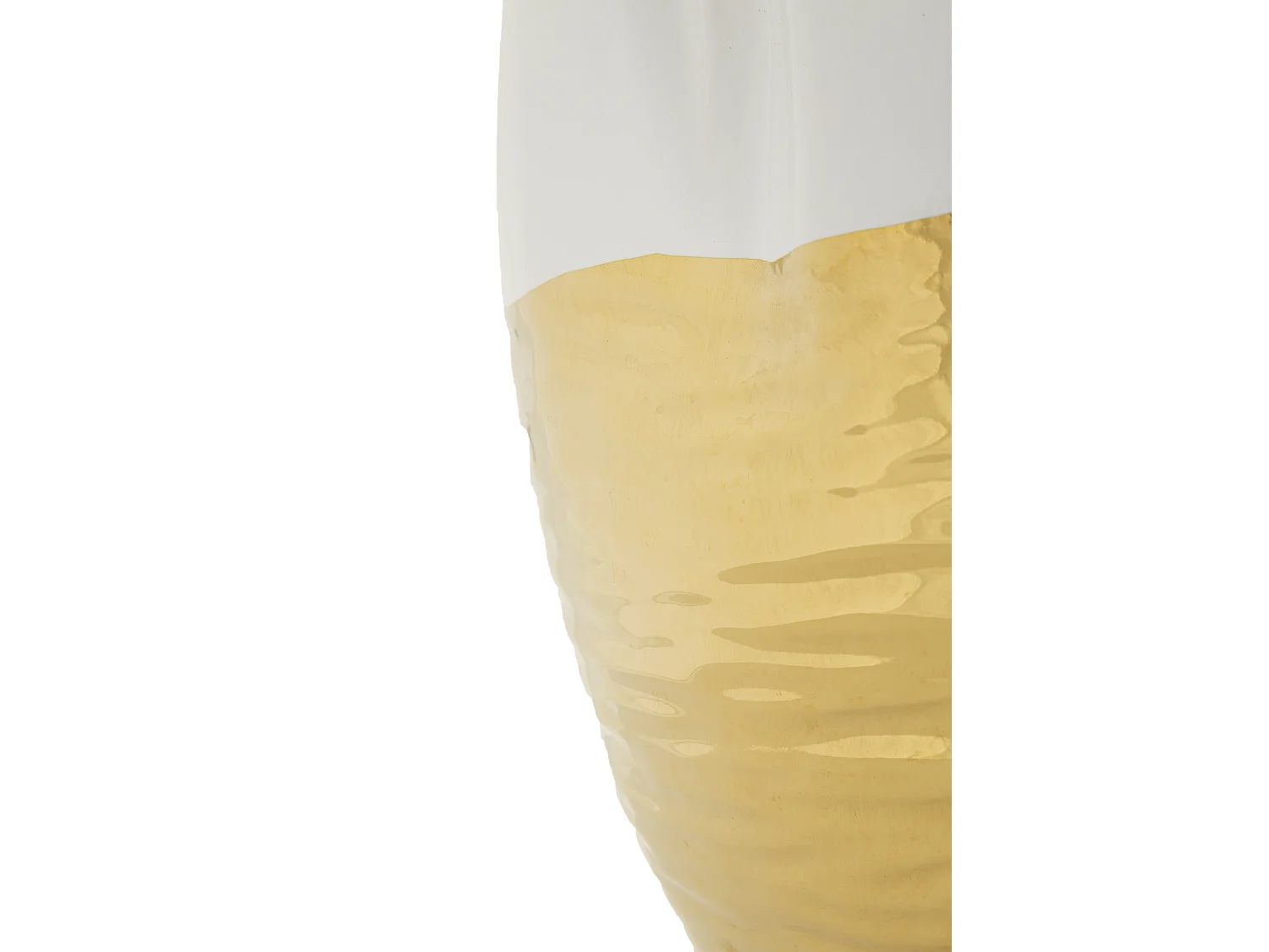 Vaso in ceramica dorato e bianco Ø cm 20x25