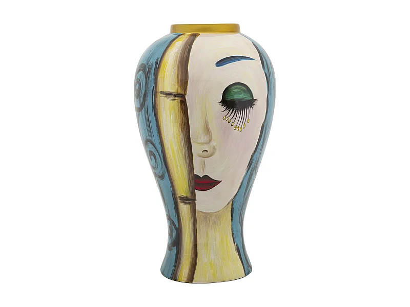 Vase Déco en Céramique "Art Face" 50cm Multicolore