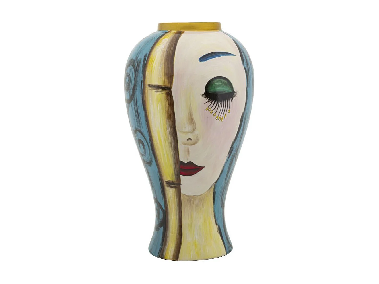 Vase Déco en Céramique "Art Face" 50cm Multicolore