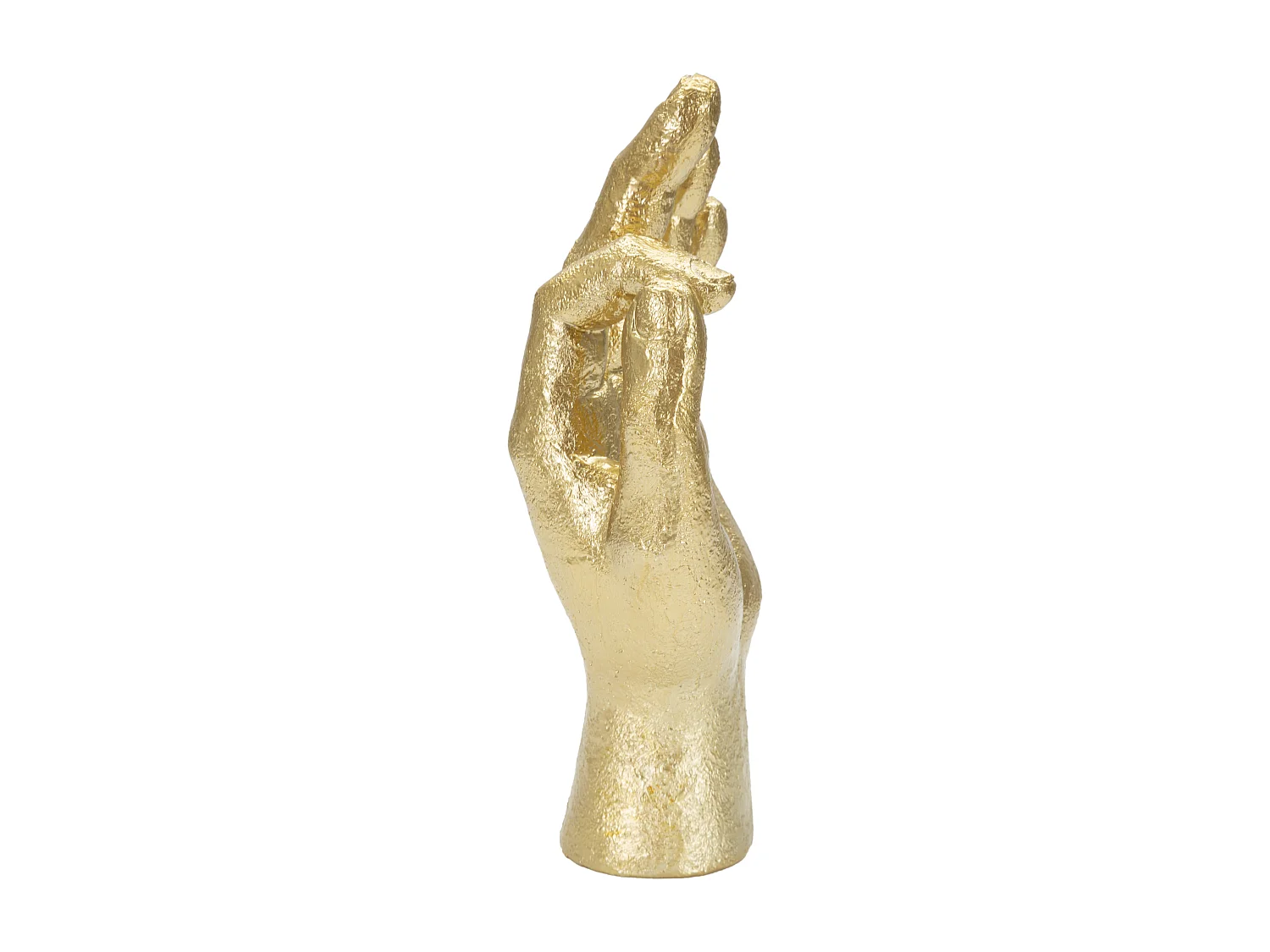 Statuetta a forma di mano in resina dorata cm 10x7x22,5