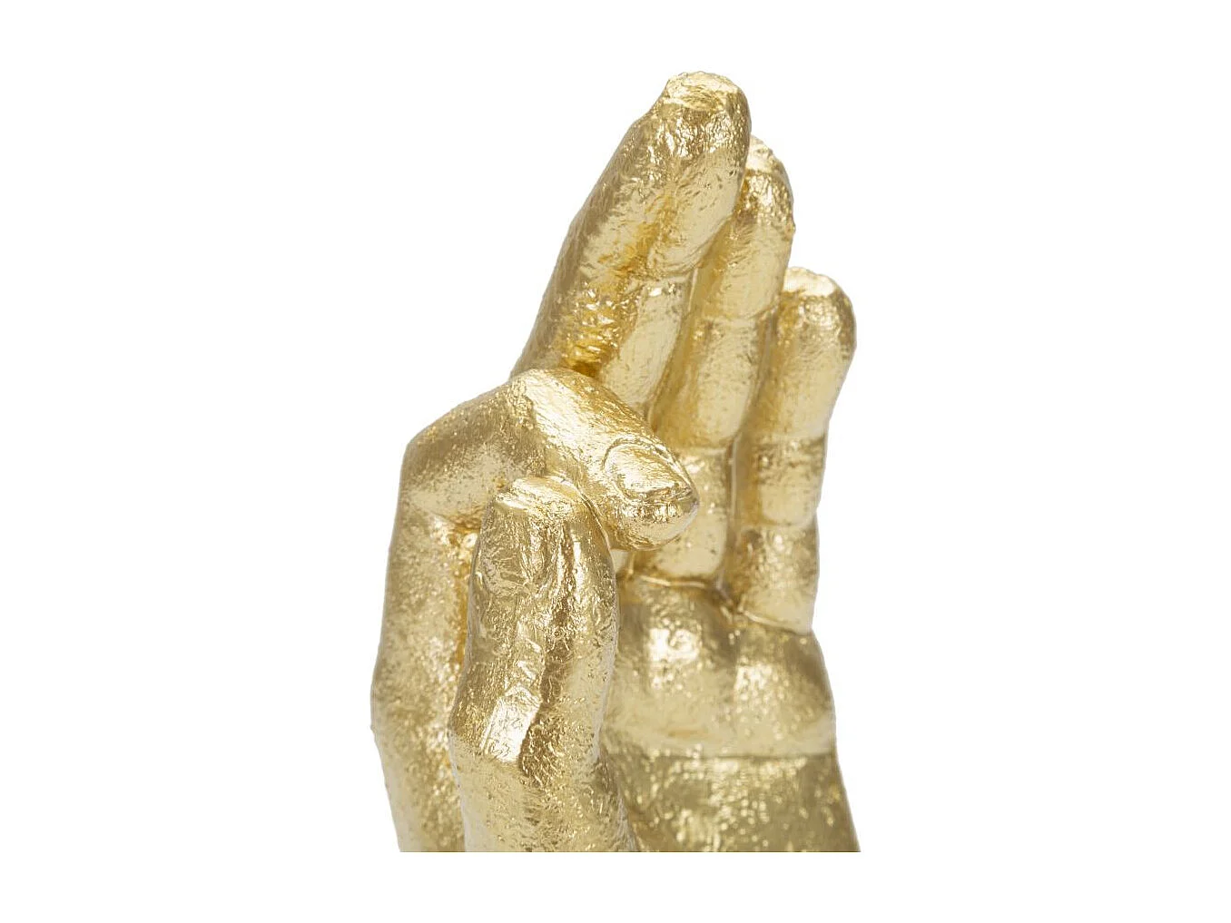 Statuetta a forma di mano in resina dorata cm 10x7x22,5