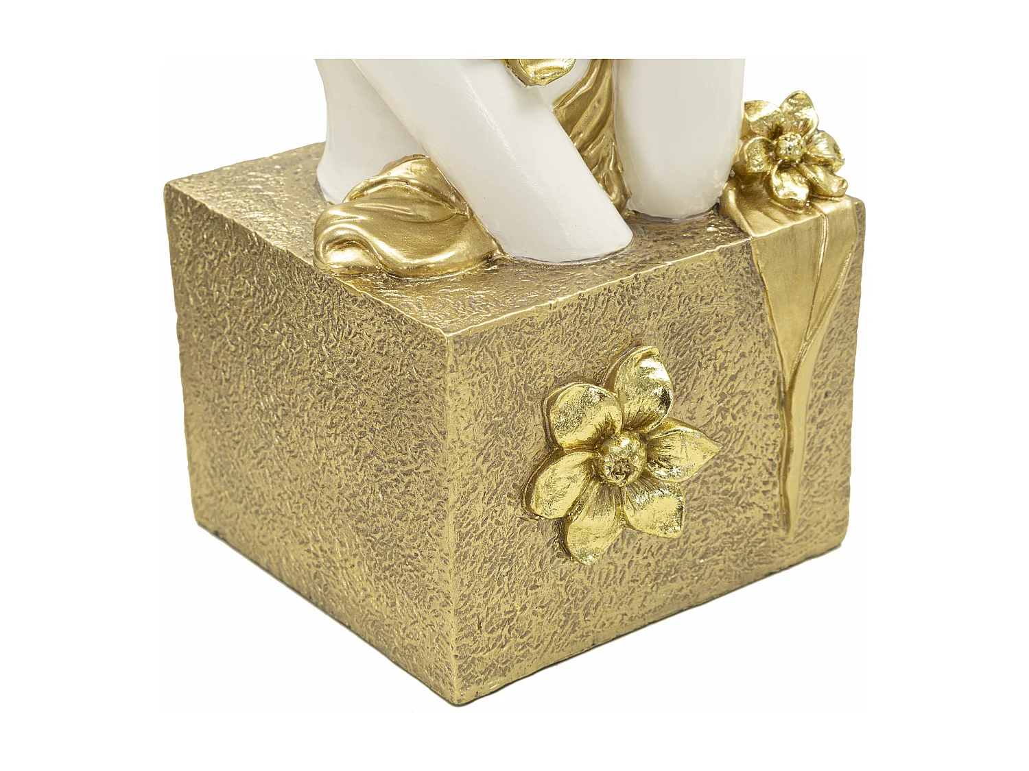 Busto di donna in resina dorata con piedistallo cm 20x17x50