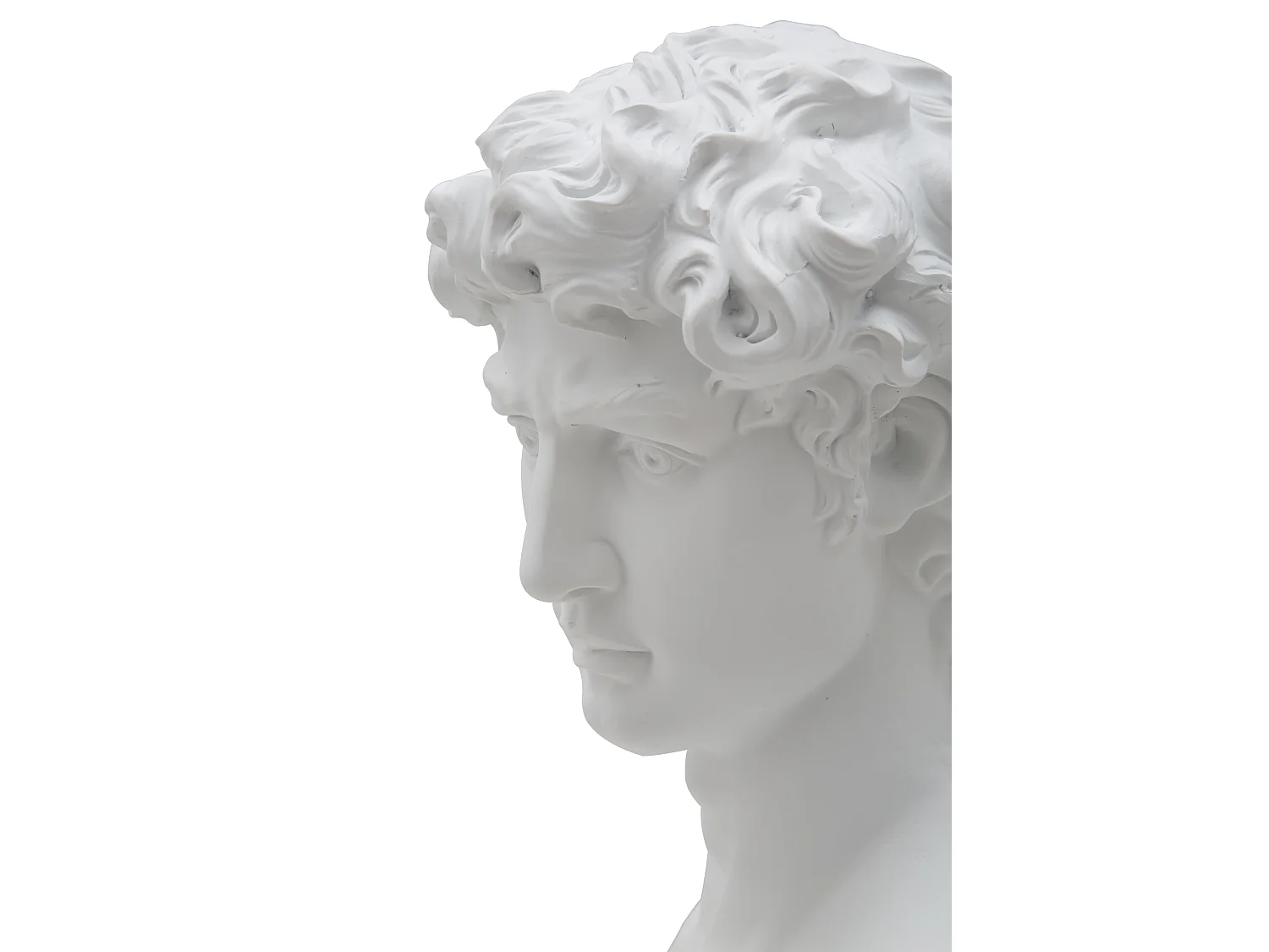 Buste Tête Masculine "Roman" 34cm Blanc