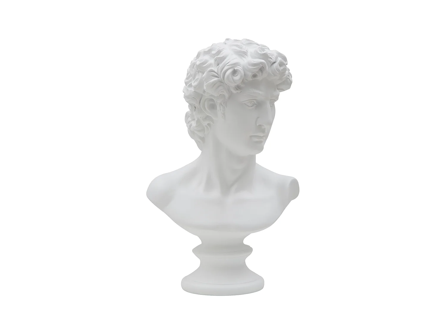 Buste Tête Masculine "Roman" 34cm Blanc