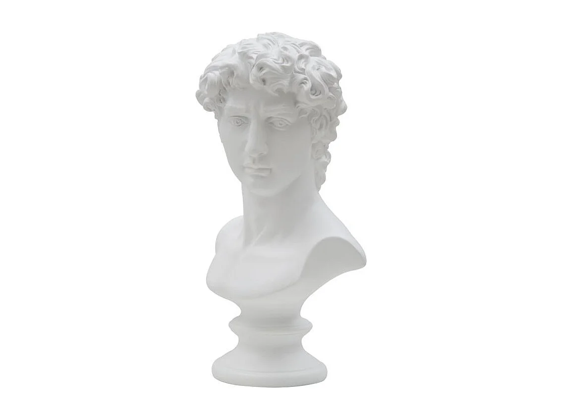 Buste Tête Masculine "Roman" 34cm Blanc