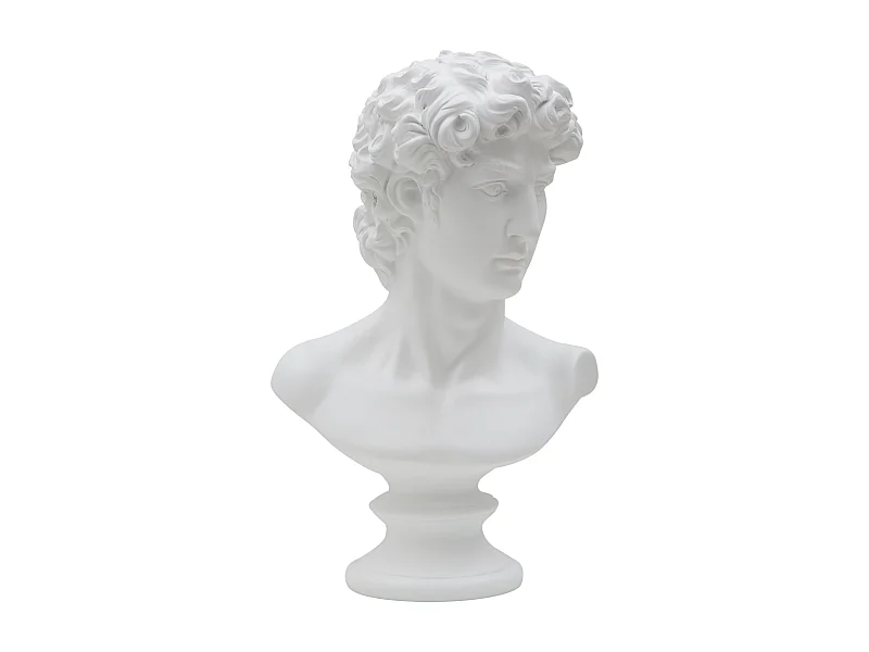 Buste Tête Masculine "Roman" 34cm Blanc