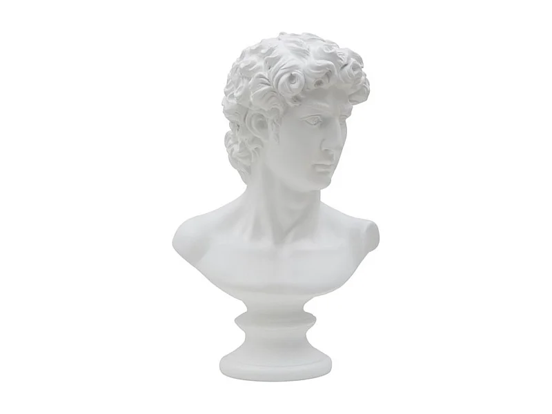 Buste Tête Masculine "Roman" 34cm Blanc
