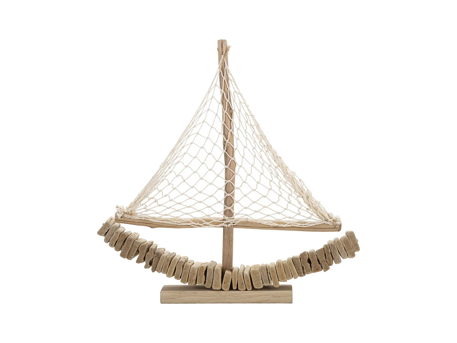 Bateau en bois marron 45x7x45 cm