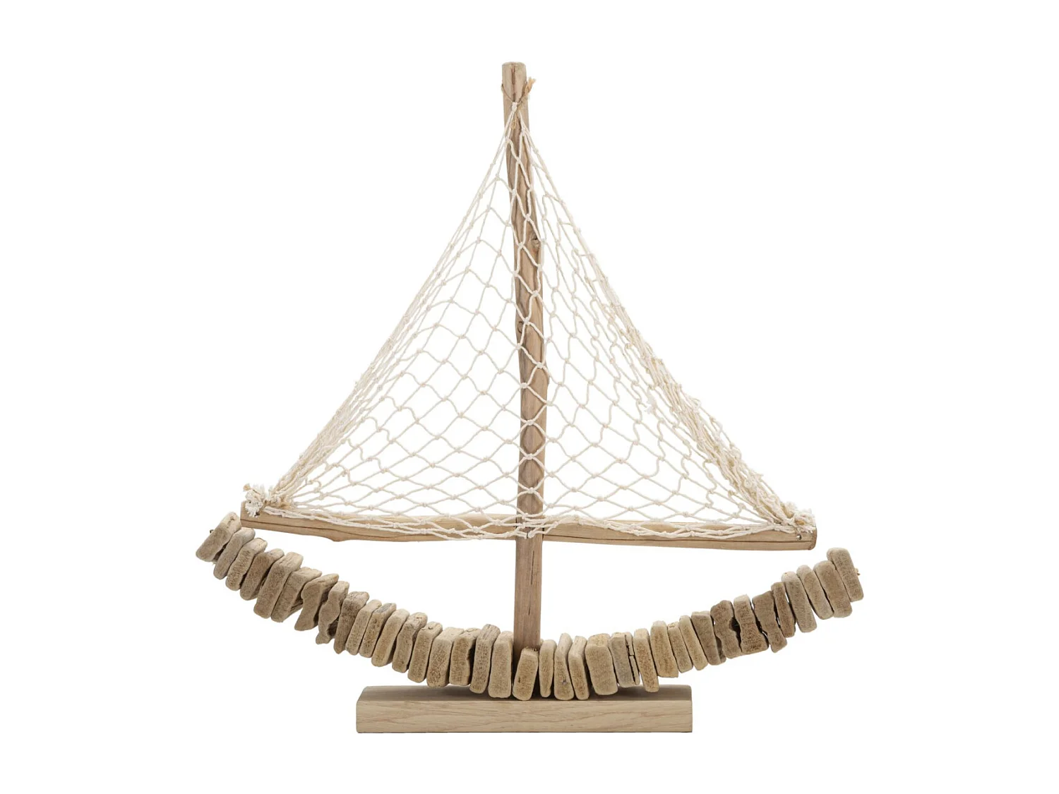 Bateau Voilier Déco en Bois "Tanoak" 45cm Naturel
