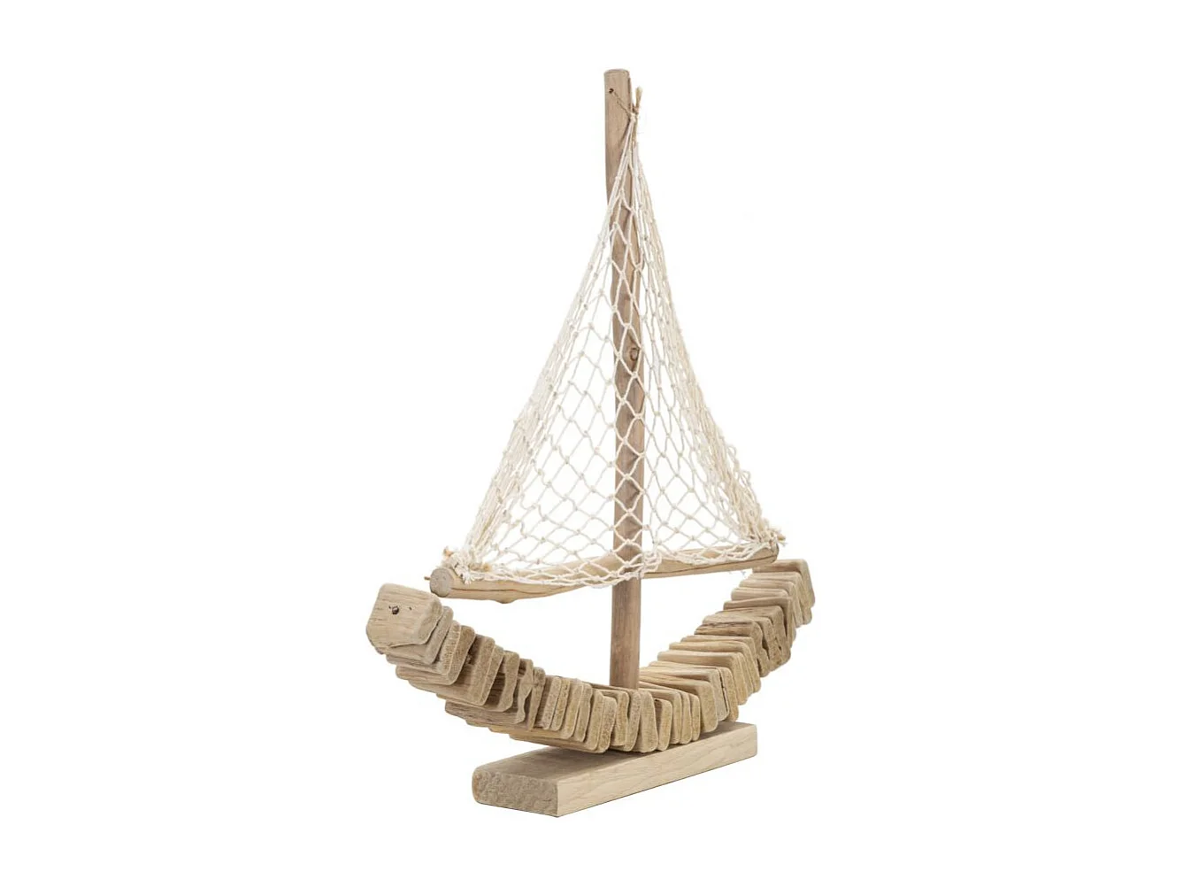 Bateau Voilier Déco en Bois "Tanoak" 45cm Naturel