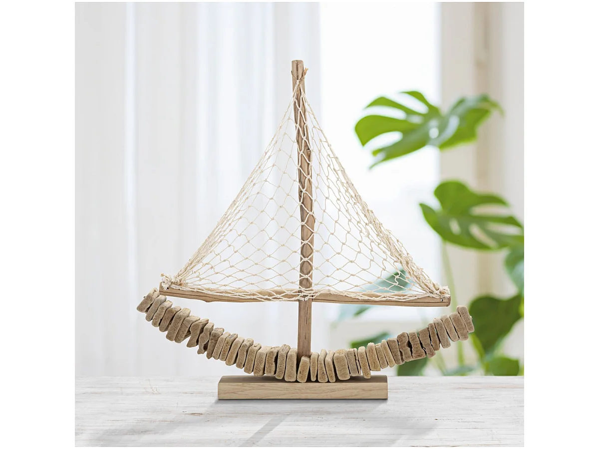 Bruine houten boot 45x7x45 cm