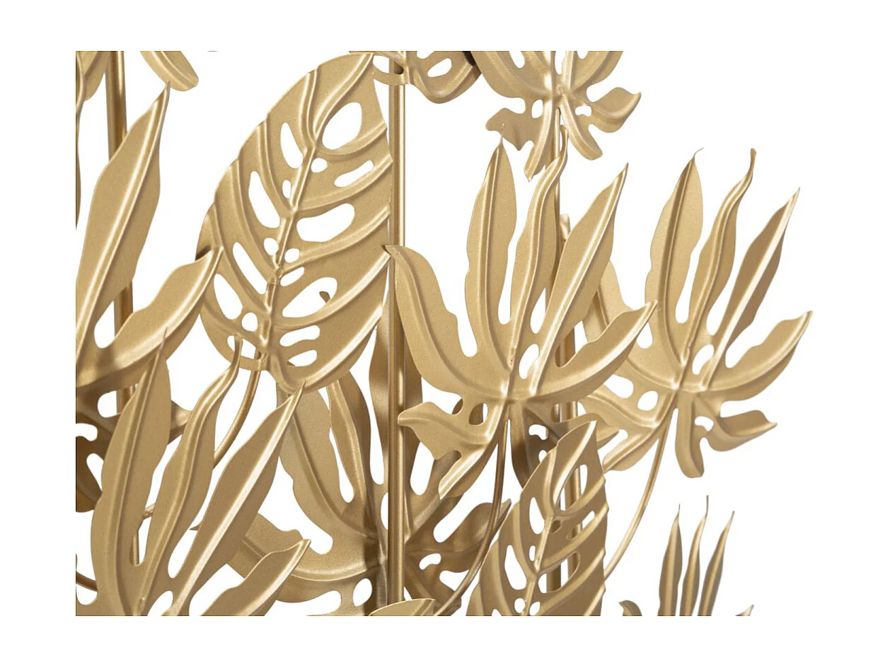 Objet Déco en Métal "Feuilles Exotiques" 57cm Or