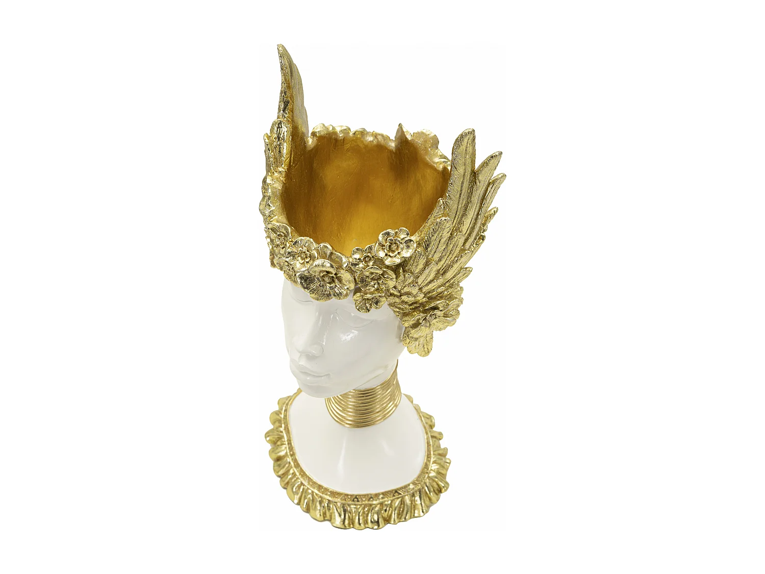 Statuette Buste Femme "Athena" 38cm Blanc & Or