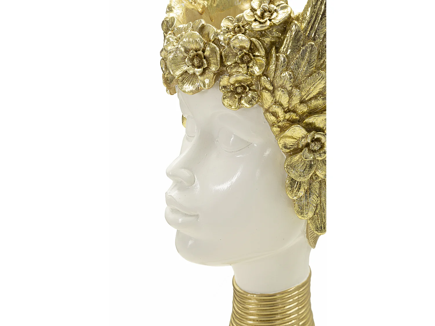 Statuette Buste Femme "Athena" 38cm Blanc & Or