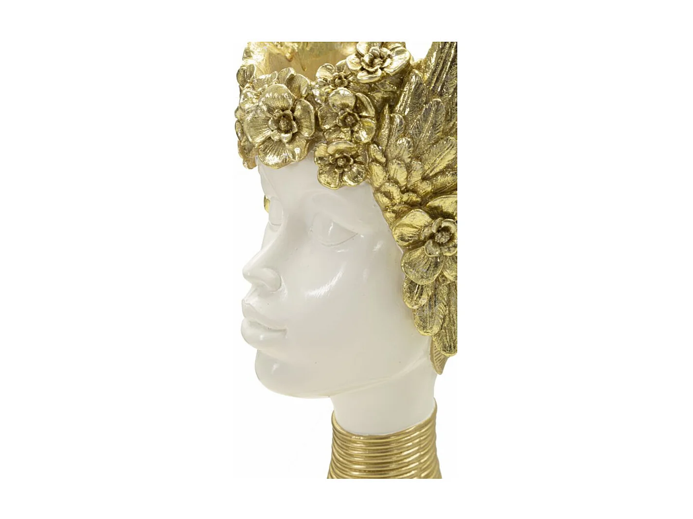 Statuette Buste Femme "Athena" 38cm Blanc & Or