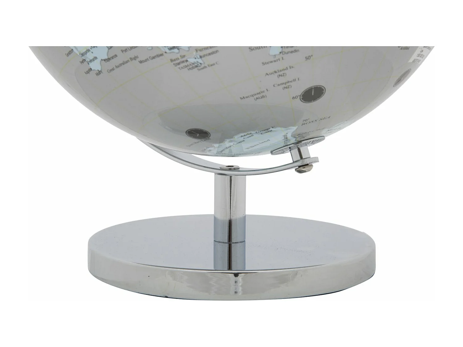 Globe en PVC et socle en métal blanc et argenté Ø 25x34 cm