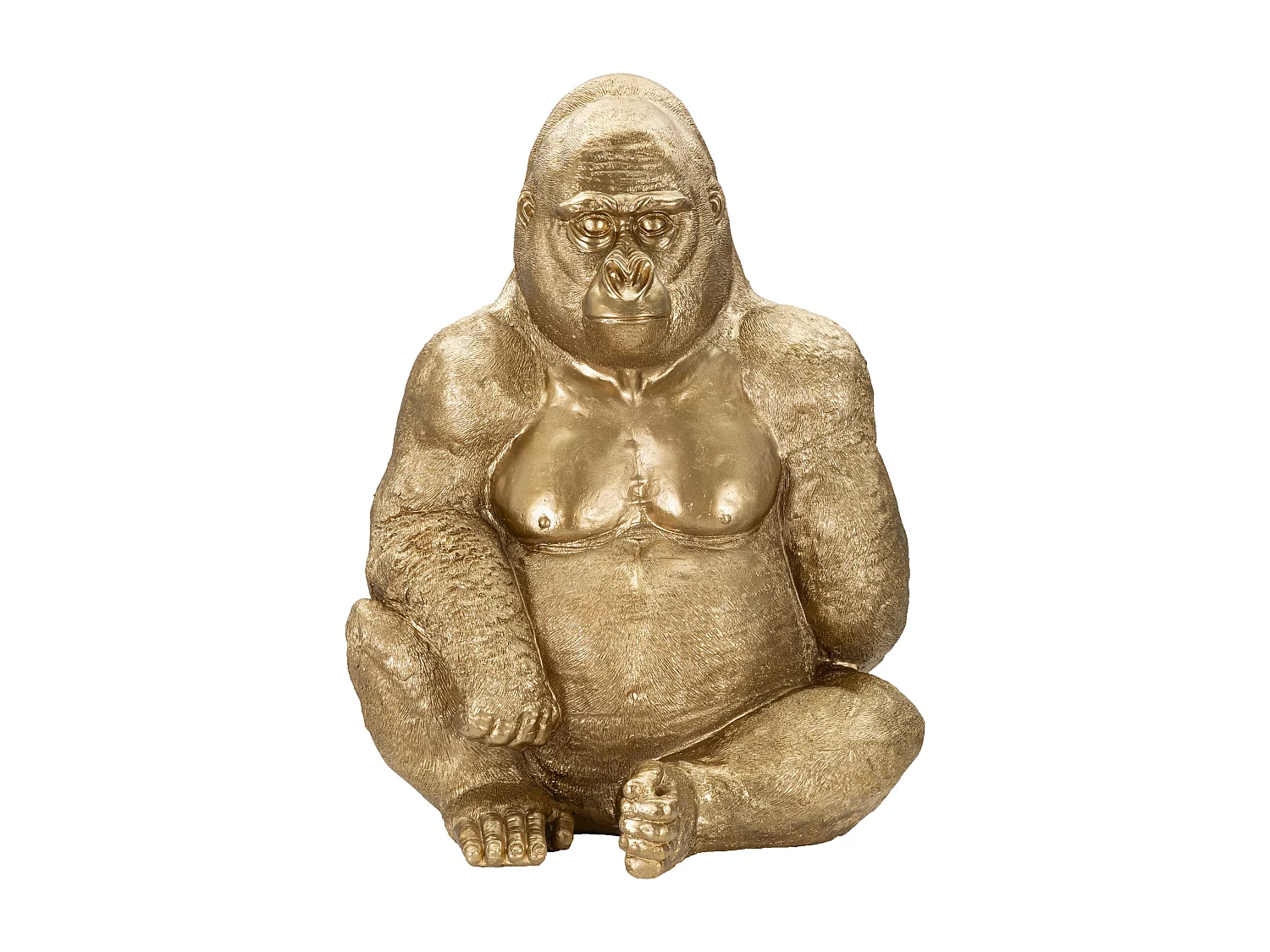Gorilla seduto in resina dorato cm 64x53x82