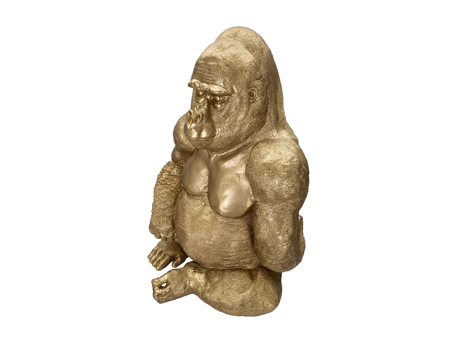 Gorilla seduto in resina dorato cm 64x53x82