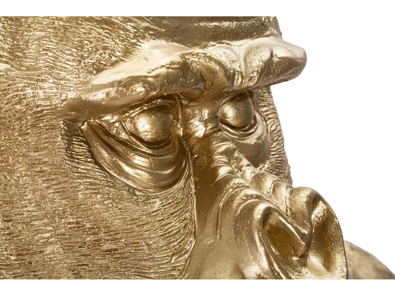 Gorille assis en résine doré cm 64x53x82