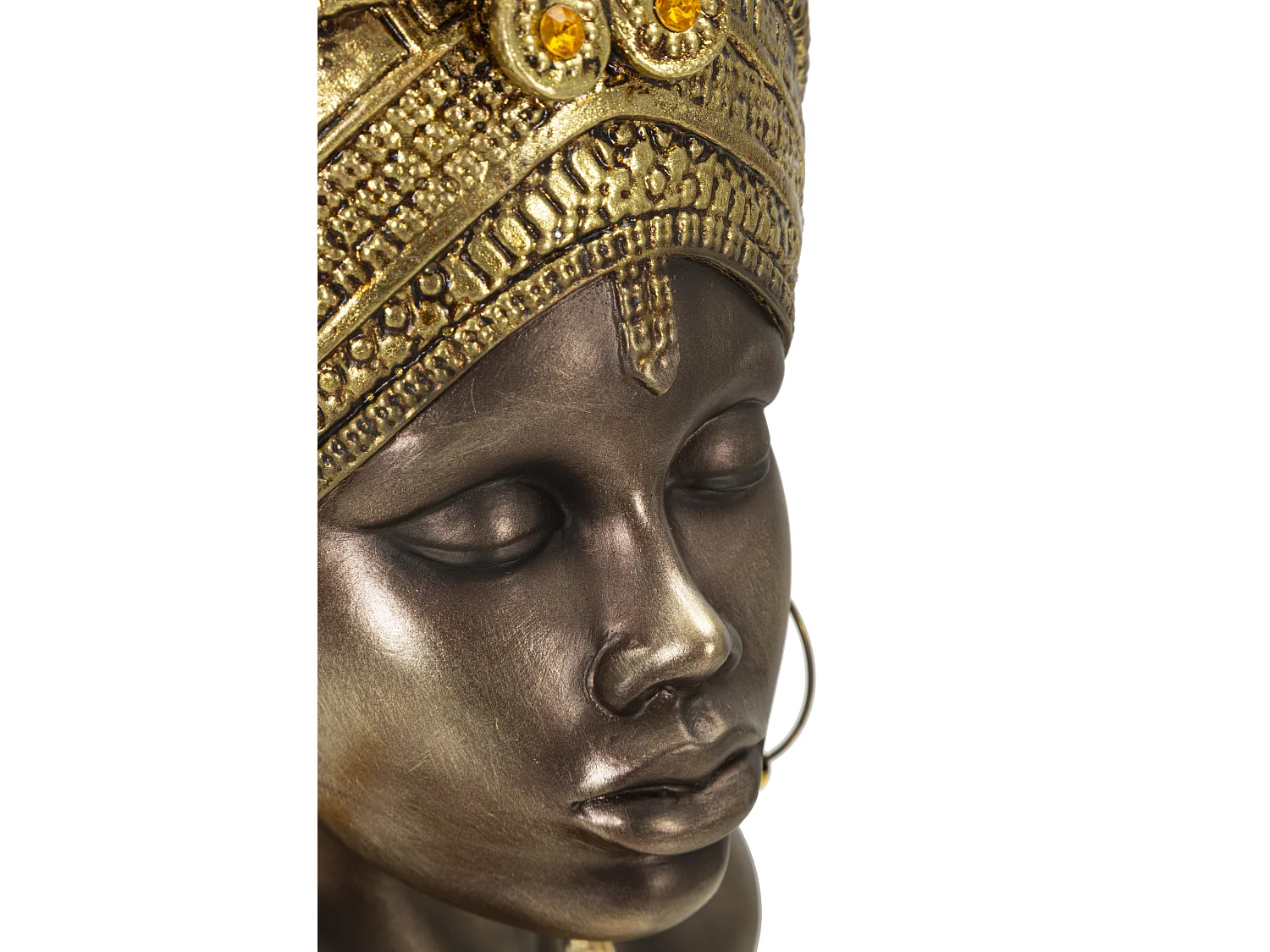 Buste Femme Africaine en Résine "Mumbasa" 39cm Or