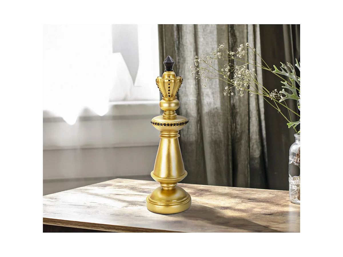 Pièce d'Échec Déco en Résine "Roi" 32cm Or