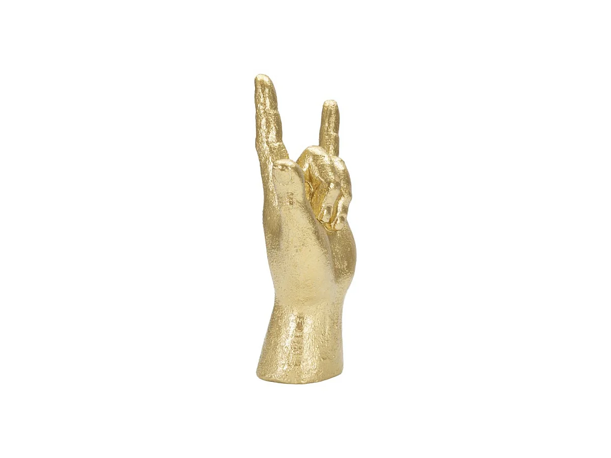 Dekofigur Hand aus Kunstharz goldfarben 14,5x7x23 cm