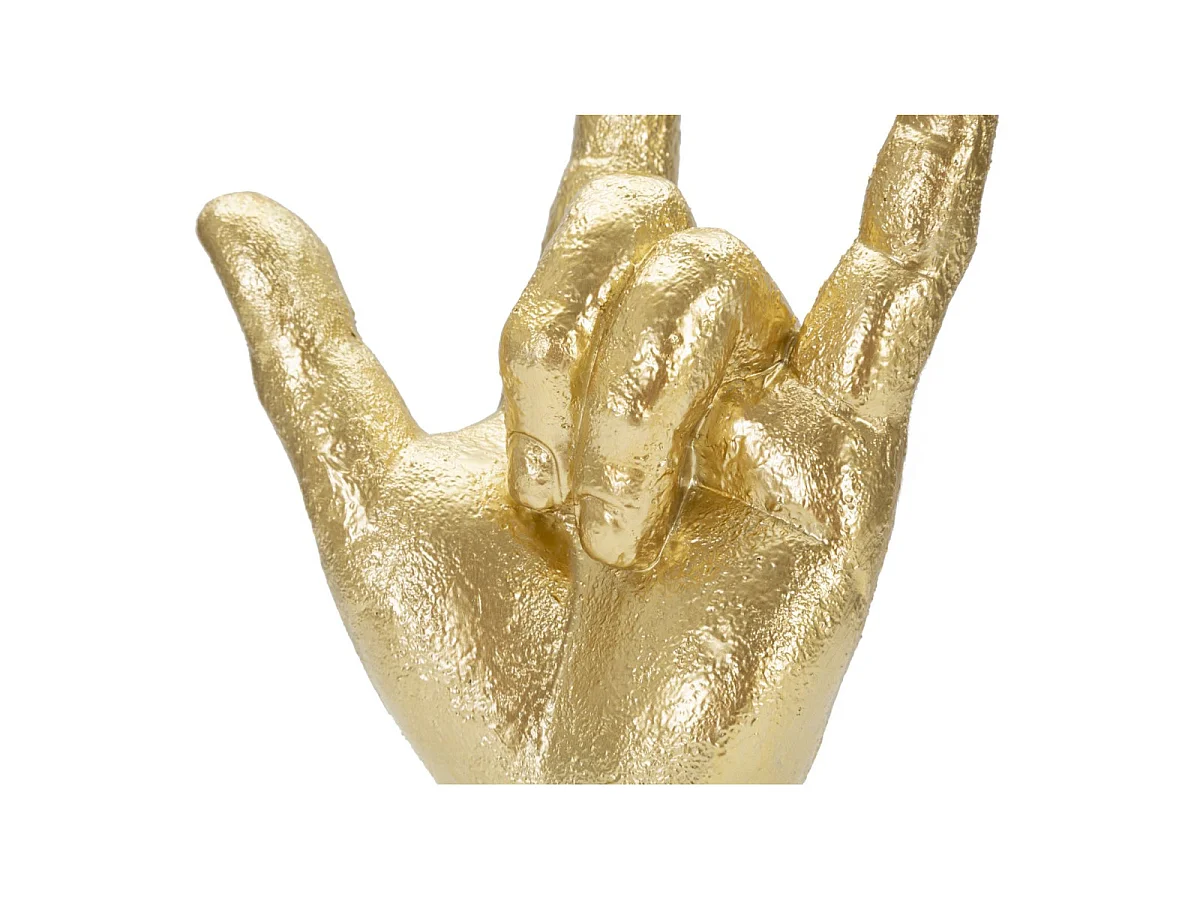 Dekofigur Hand aus Kunstharz goldfarben 14,5x7x23 cm