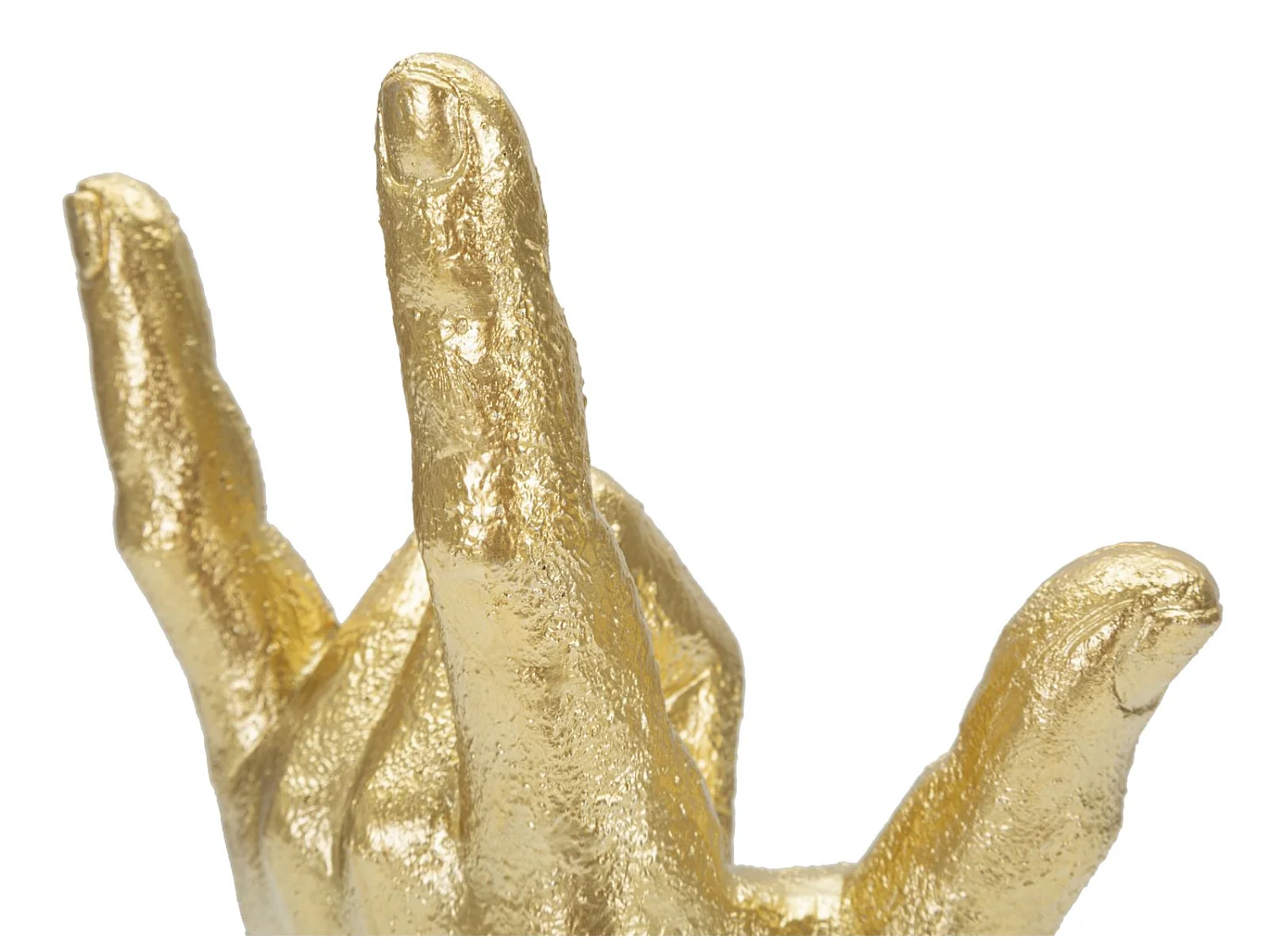 Dekofigur Hand aus Kunstharz goldfarben 14,5x7x23 cm