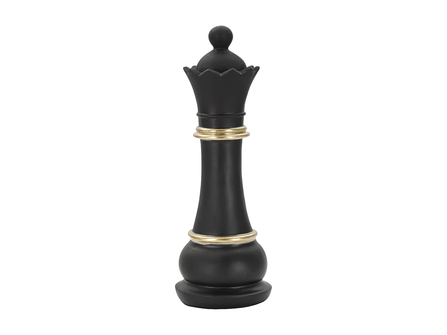 Reine des échecs en résine noire et dorée Ø cm 9x25,5