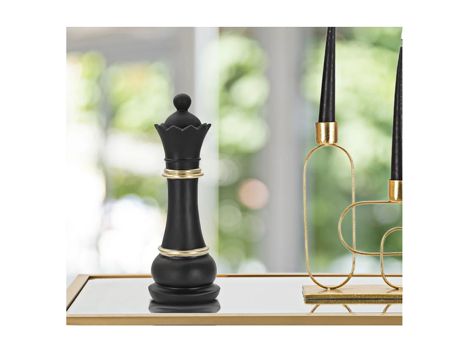 Pièce d'Échec en Résine "Renne" 25cm Noir