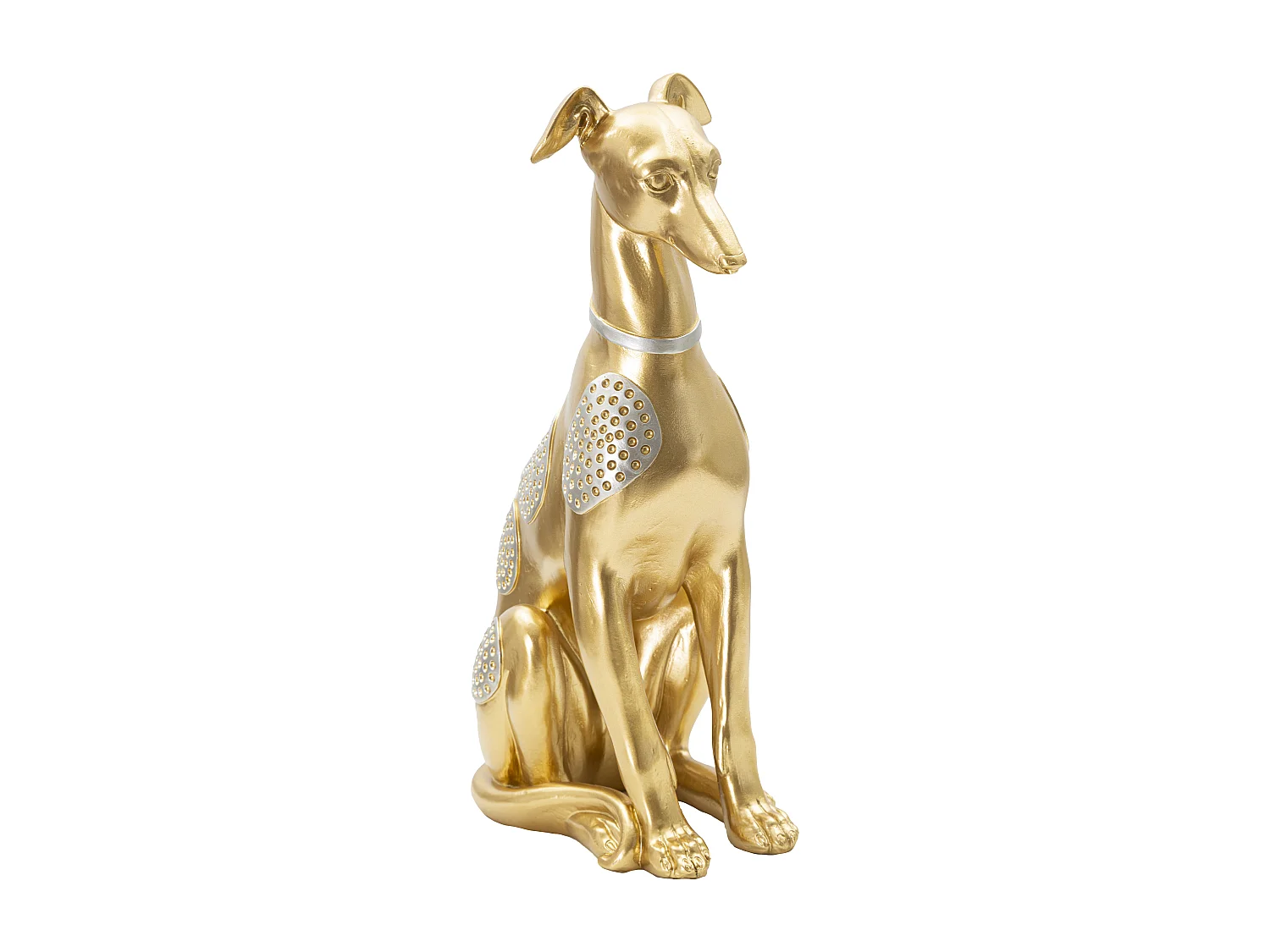 Statuette Design en Résine "Chien Assis" 29cm Or